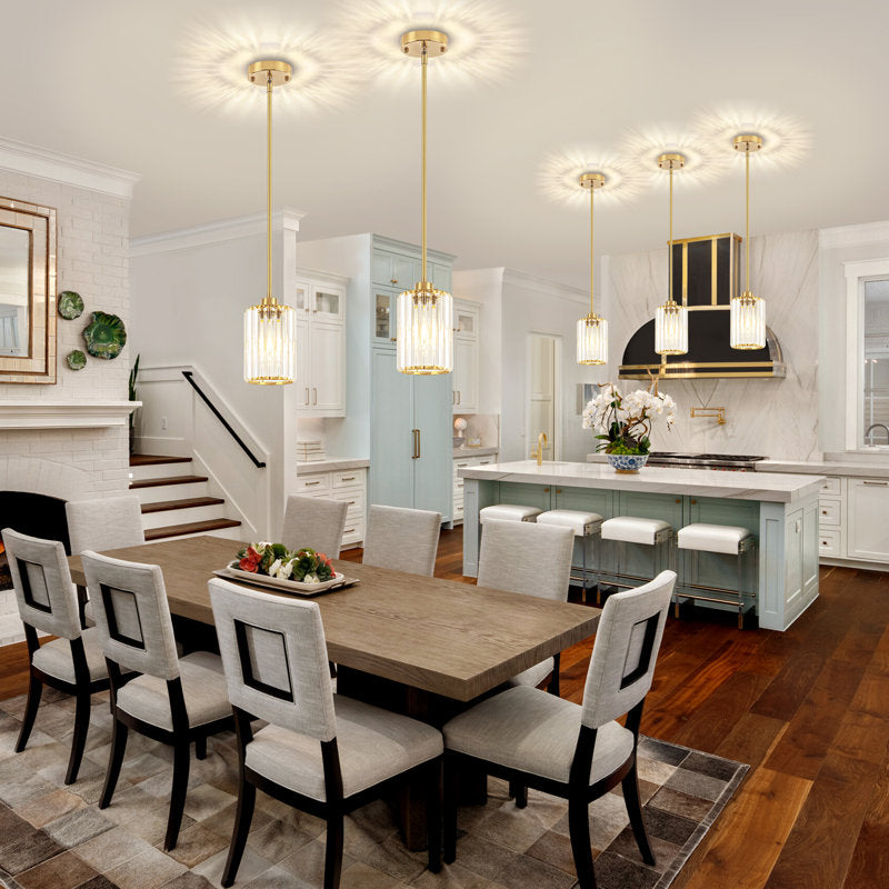 Bette 1-Light Modern Crystal Pendant Light with Adjustable Height (Set of 3)