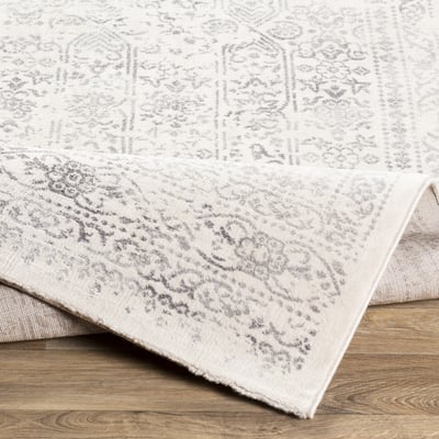 Roma ROM-2308 Beige/Grey Area Rug (6'7 x 9')