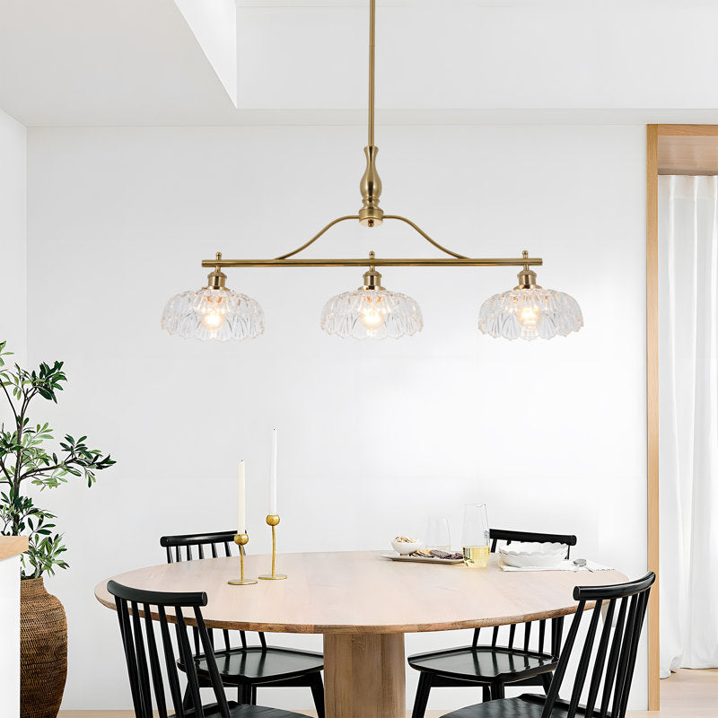 Kelbe Modern Linear Chandelier with 3 Dimmable Lights