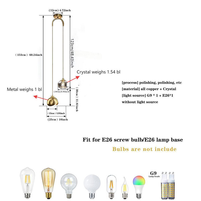 Logunn 2 - Lustre sphérique lumineux avec accents de cristal