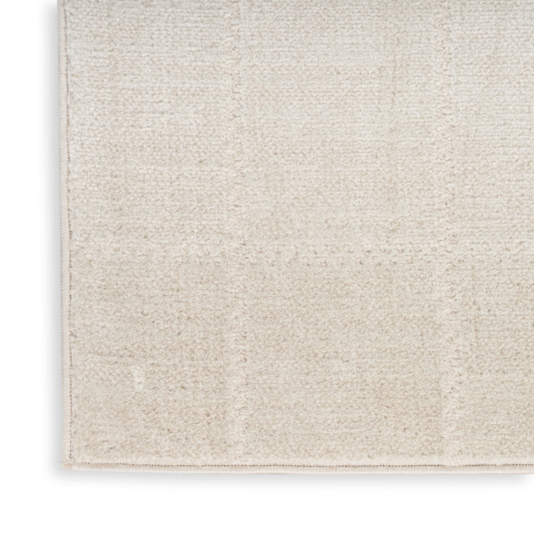 Tapis Avishek géométrique tissé à la machine en polyester/polypropylène, couleur crème/ivoire, 120 x 180 cm 