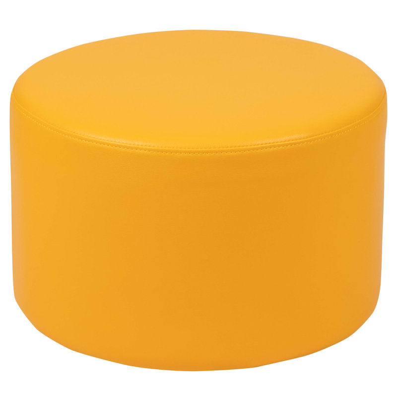Pouf rond SoftScape, lot de 2, bleu/turquoise/jaune
