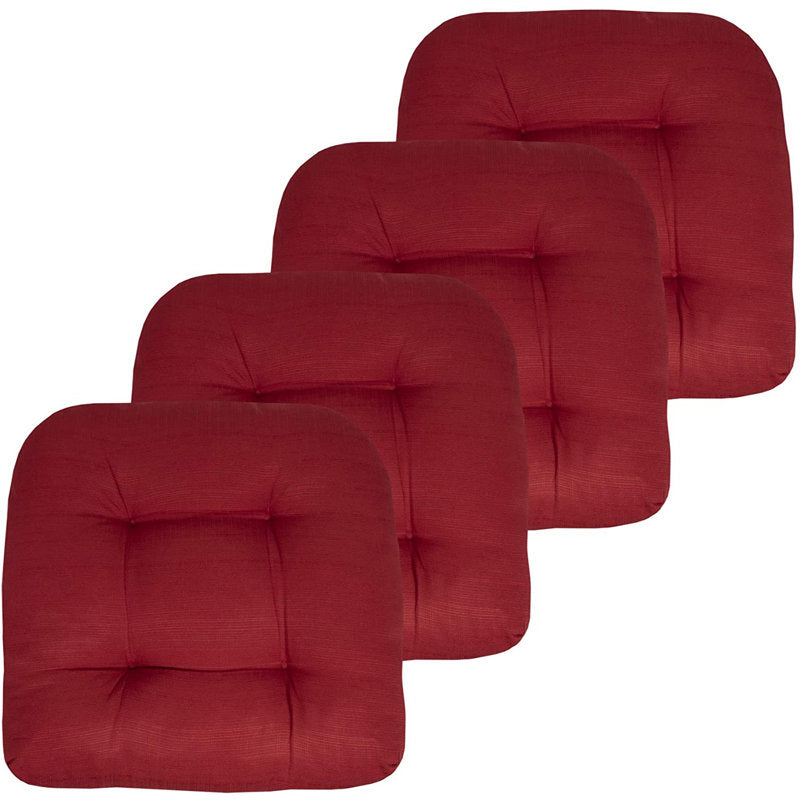 Coussins de terrasse épais de qualité supérieure, capitonnés, 19 x 19 x 4 pouces, solides, pour chaises d'extérieur, paquet de 4 (boîte ouverte)