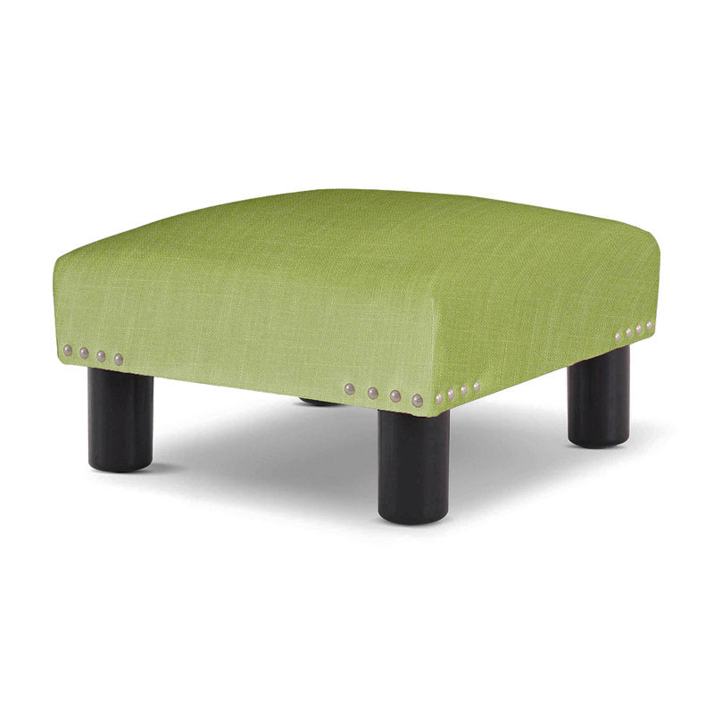 Pouf d'appoint carré Nahja 16" en mélange de coton chartreuse vif