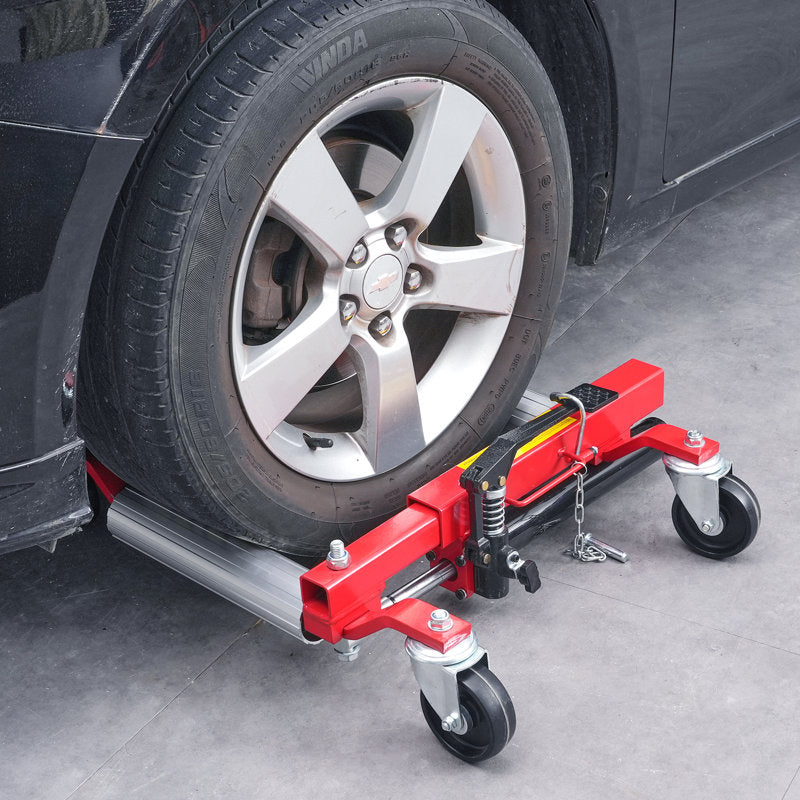 Wheeled dolly, 1500 lb maximum capacity, push dolly with 360° swivel wheels, heavy-duty hydraulic vehicle jack for car repair (Set of 2)