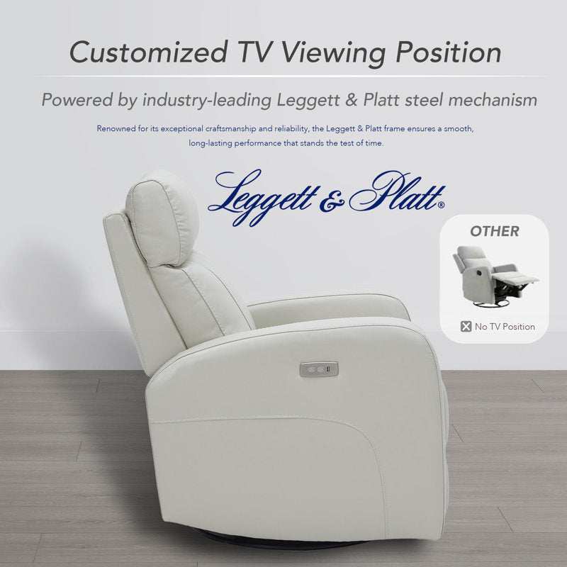 Corvin Genuine Leather Swivel Electric Recliner