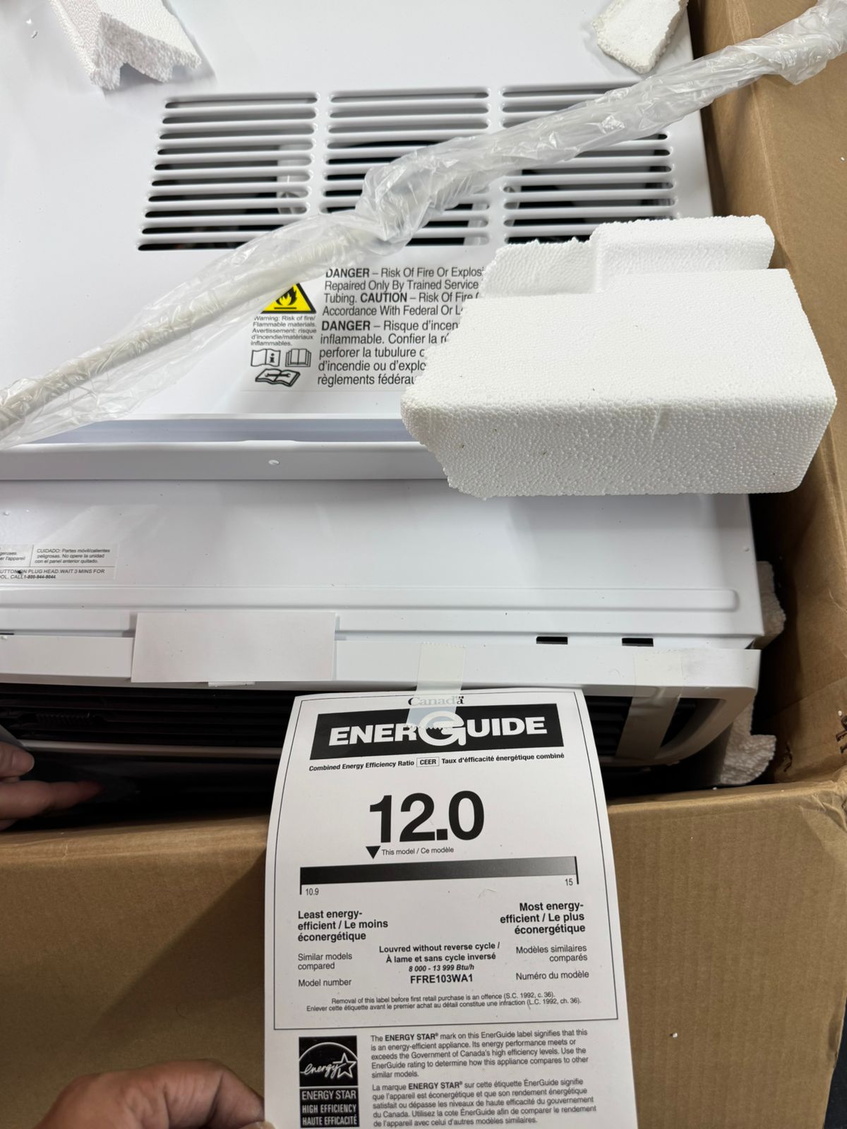 FFRH Series Frigidaire 10,000 BTU Window-Mounted Room Air Conditioner
