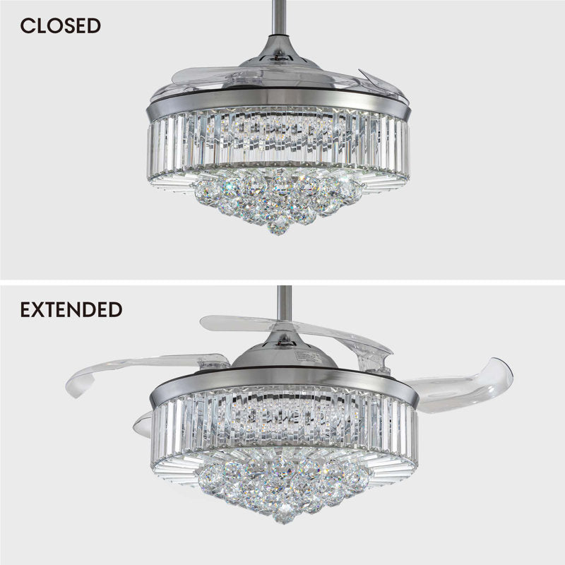 Ventilateur de plafond Presnell à intensité variable avec éclairage LED et télécommande, couleur argent, 122 cm (48 pouces).