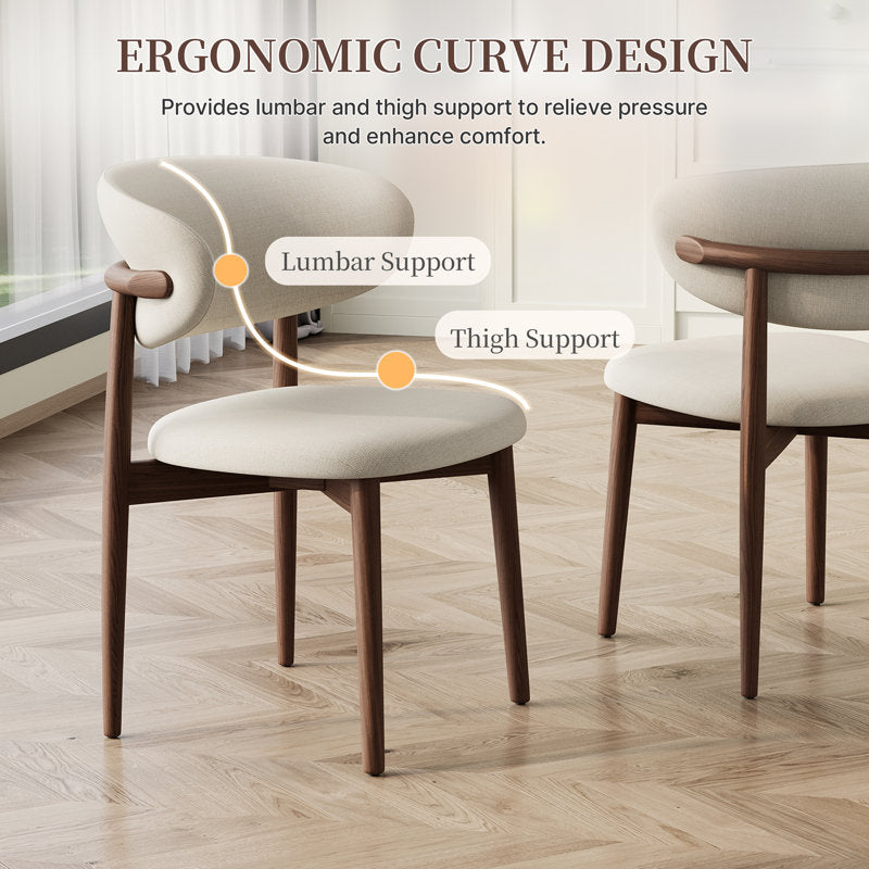 Sachelle white upholstered solid wood accent chair Set of 2