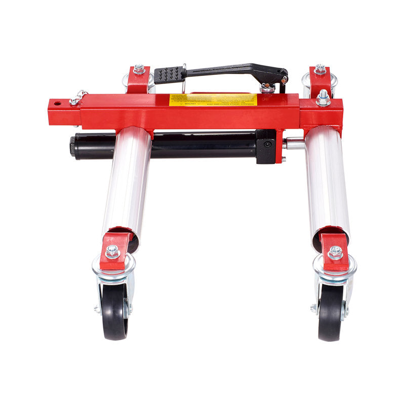 Wheeled dolly, 1500 lb maximum capacity, push dolly with 360° swivel wheels, heavy-duty hydraulic vehicle jack for car repair (Set of 2)