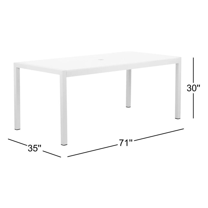 Table de salle à manger Aynura en plastique pour 6 personnes, utilisable en intérieur et en extérieur, grise et blanche. 
