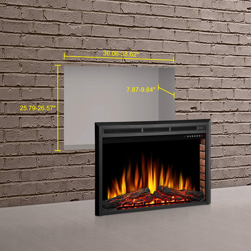 Insert de cheminée électrique encastré noir Elyas