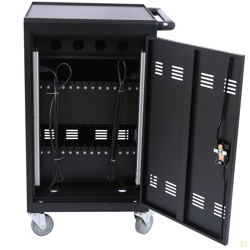 30 Devices Mobile Charging Cart Locking Charging Station Cabinet Mobile Devices