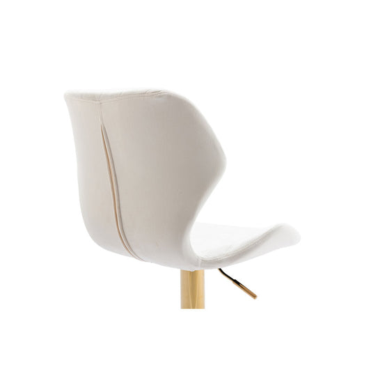 Fauteuil pivotant rembourré Tierone à hauteur réglable avec structure en métal, velours beige moderne (lot de 2)