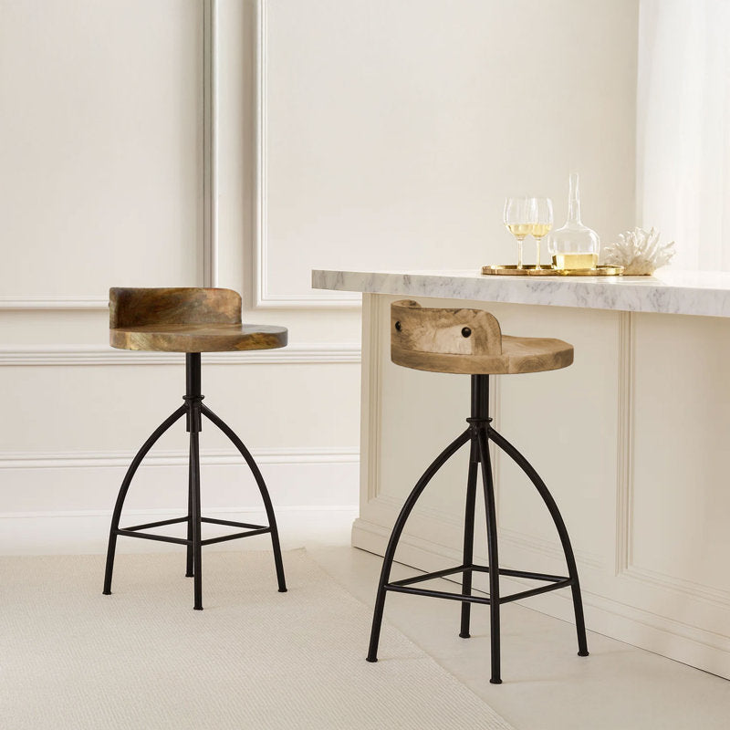 Tabouret de bar Kohlmeier style industriel avec siège pivotant réglable (boîte ouverte) seulement 1 