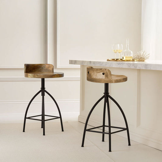 Kohlmeier Industrial Style Counter Height Stool with Adjustable Swivel Seat (open box ) only 1