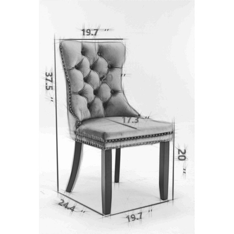 Ensemble de 2 chaises de salle à manger Farjana, couleur beige, pieds en bois