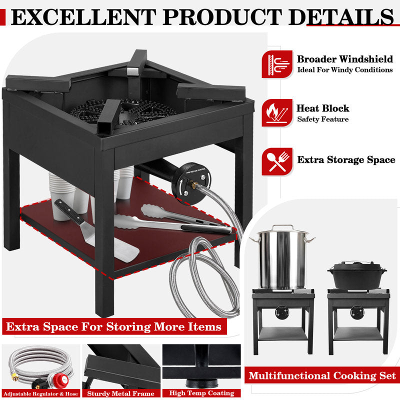 Cuisinière extérieure robuste au propane 275 000 BTU