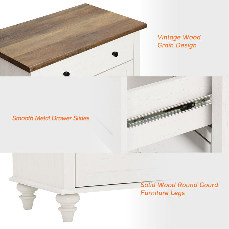 Meuble d'appoint Scarlett blanc et marron