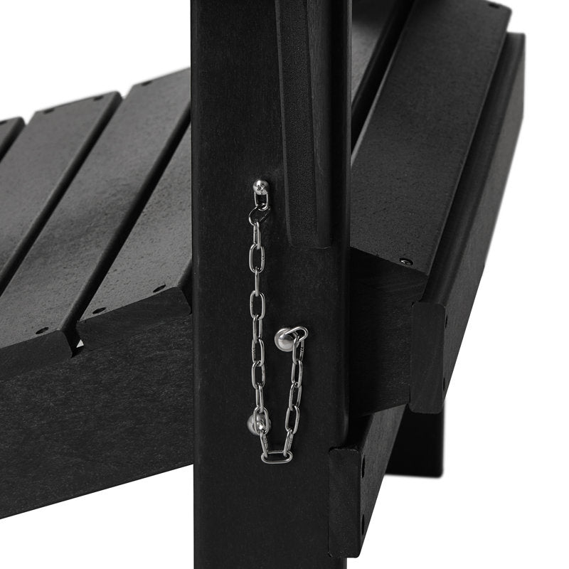 Chaise Adirondack pliante d'extérieur Shawnna résistante aux intempéries, noire 
