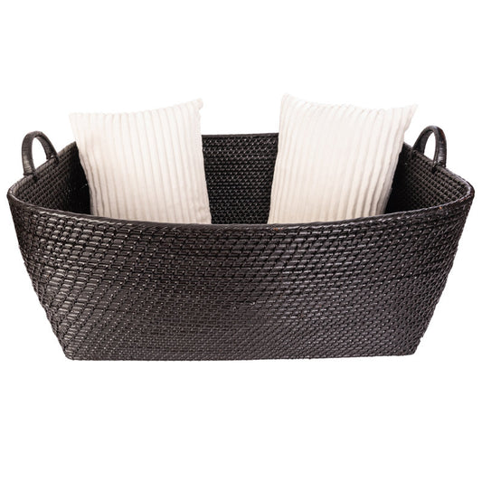 Panier en rotin noir Thelma
 H 14 po xl 31 po x P 25 po