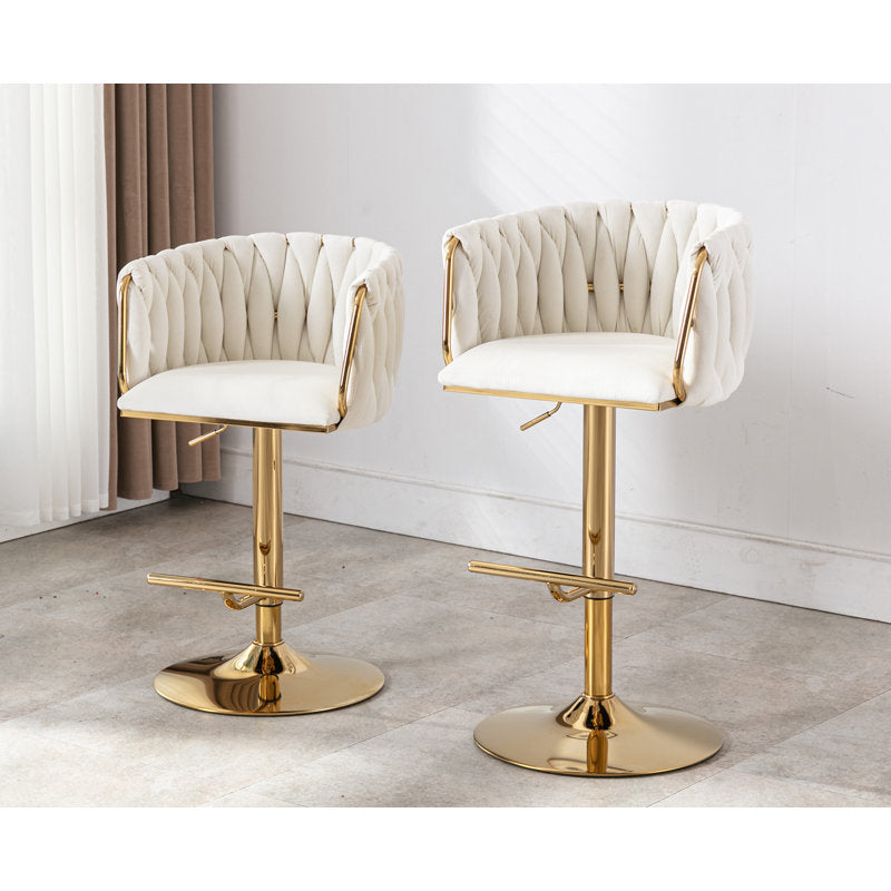 Adjustable Height Swivel Bar Stool With Footrest ( distressed )