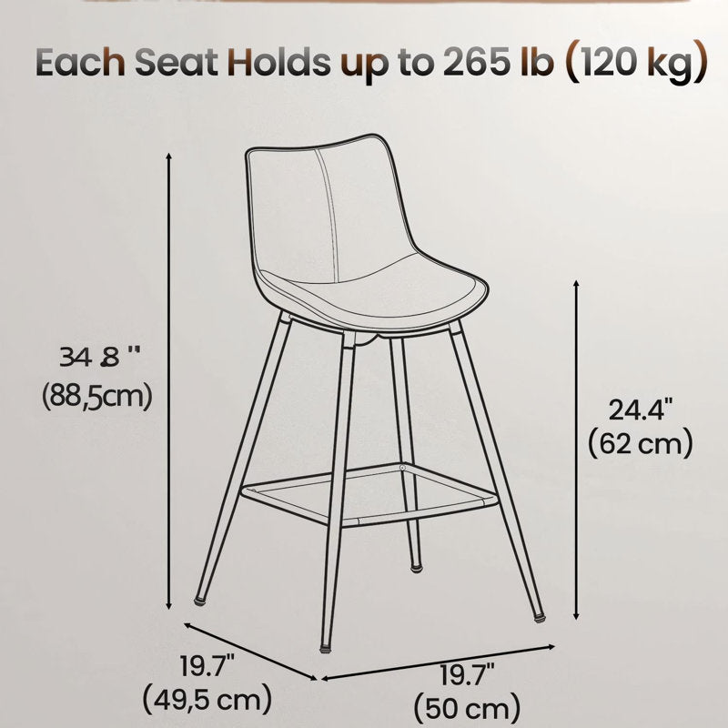 Ensemble de 2 tabourets de bar de hauteur comptoir (hauteur d'assise de 28 pouces)