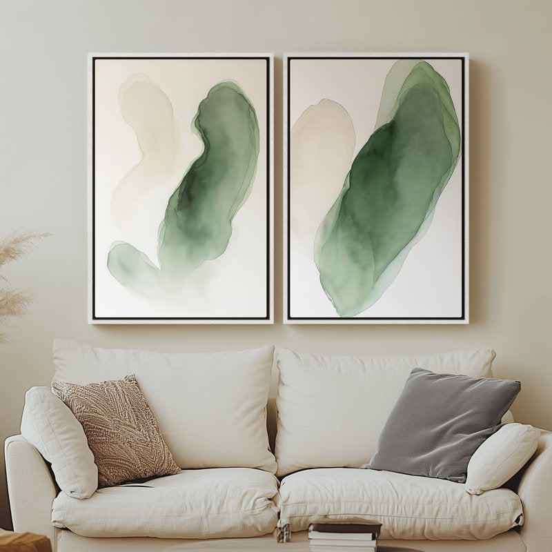 Tableau sur toile encadré, impression abstraite vintage sur toile 24 x 16 avec cadre blanc