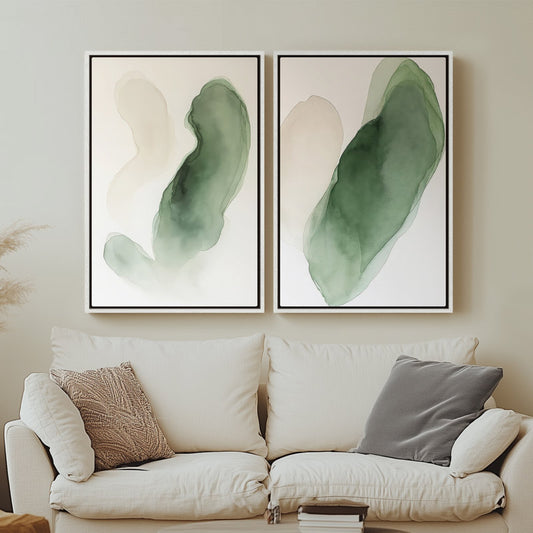 Tableau sur toile encadré, impression abstraite vintage sur toile 24 x 16 avec cadre blanc