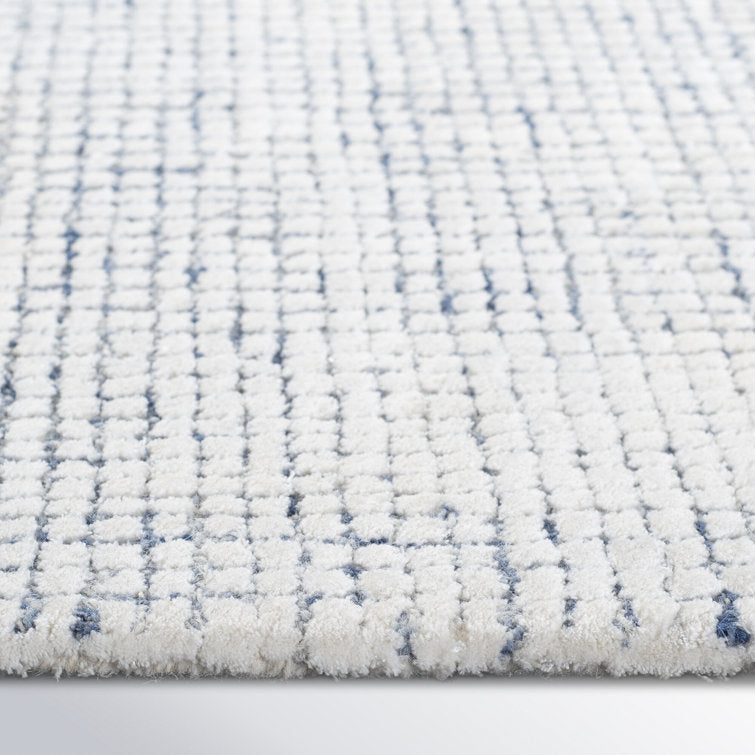Handwoven Wool & Viscose Striped Area Rug 6' × 9'