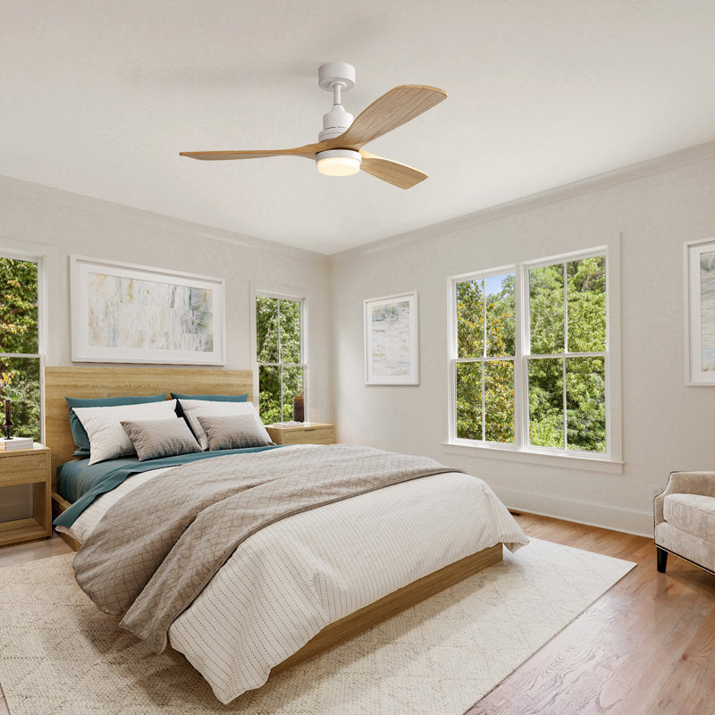 Kemp 52" 3 - Blade LED Modern Classic Ceiling Fan with Remote Control and Light Kit Included