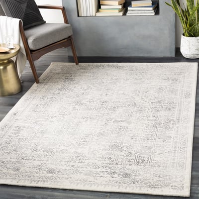 Roma ROM-2308 Beige/Grey Area Rug (6'7 x 9')