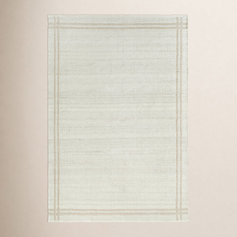 Tapis géométrique en laine Lavande, coloris ivoire/beige, 152 cm x 229 cm