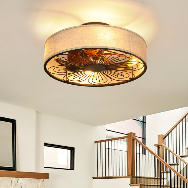 Ceiling light fixture in a room with a staircase