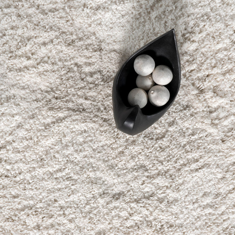 Tapis de couloir uni à poils longs pour salon, chambre, salle à manger, chambre d'enfant, entrée, couloir, blanc cassé, 122 x 183 cm