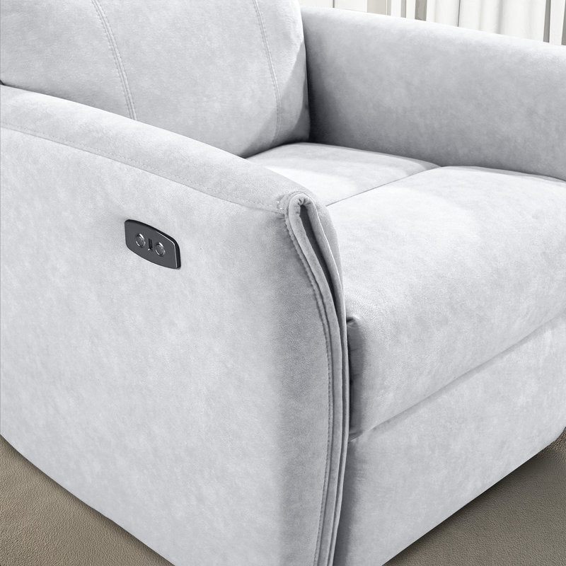 Fauteuil inclinable électrique Andee en tissu microfibre gris (assemblé)