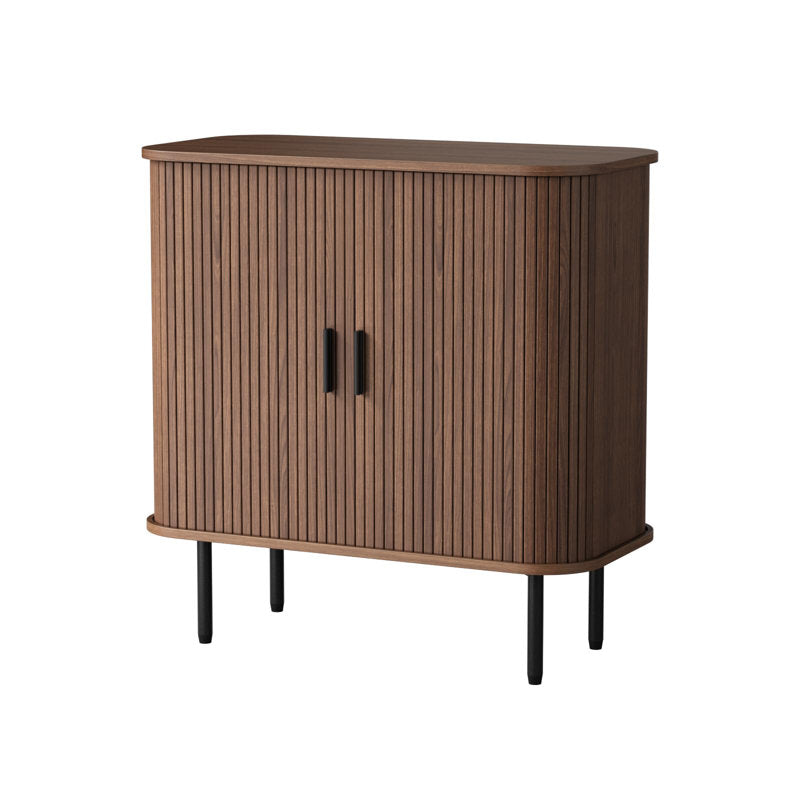 31-inch wide sideboard with storage, fluted storage cabinet with rounded edges and sliding doors, bar, console table with backsplash for living room, kitchen, hallway