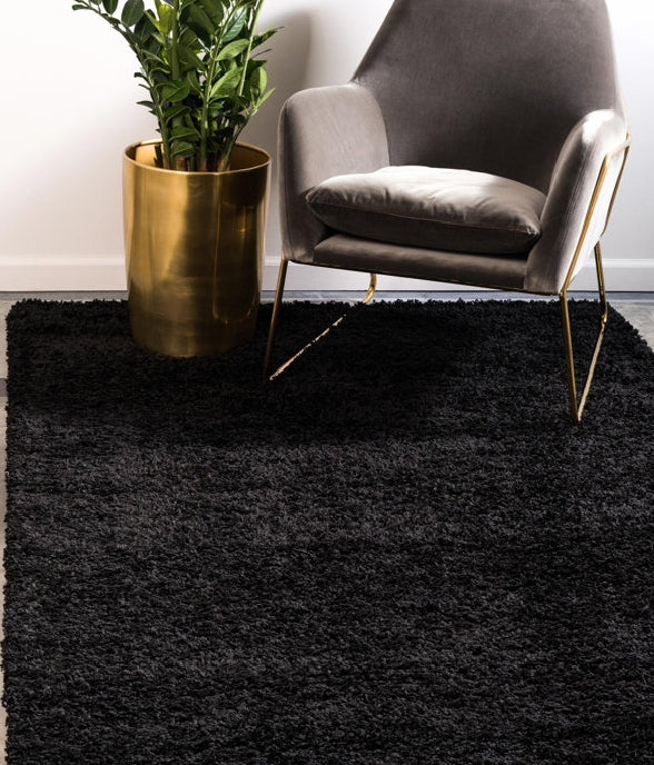 Tapis Santoshi noir de jais, 2,39 m x 2,39 m