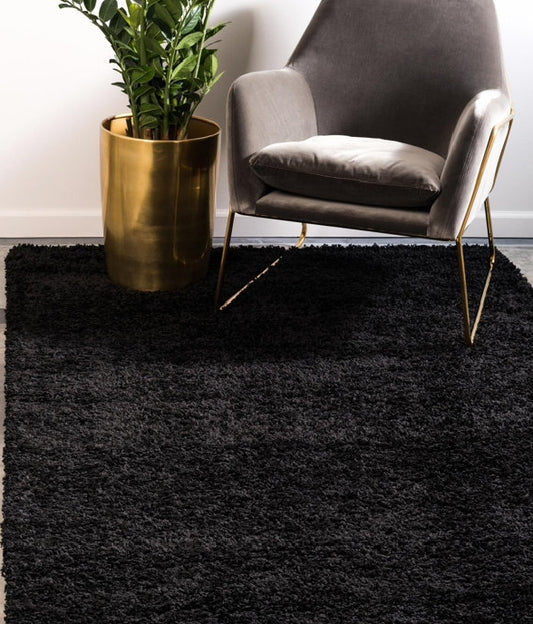 Tapis Santoshi noir de jais, 2,39 m x 2,39 m