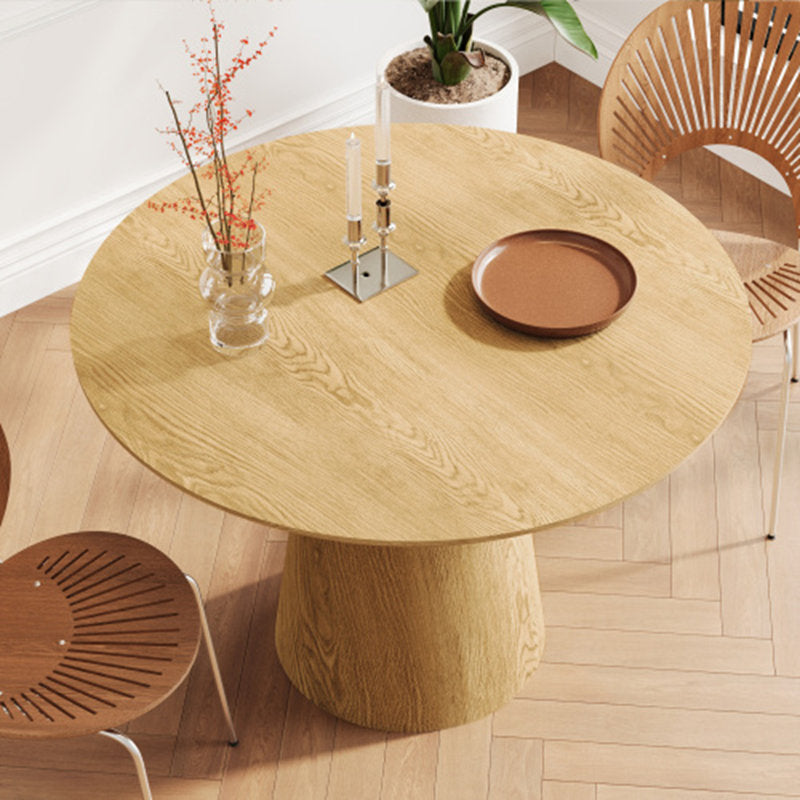 Table de salle à manger ronde Makai avec piètement en bois marron 