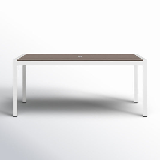 Aynura Plastic 6 - Person Dining Table For Indoor/Outdoor Grey/White