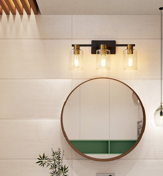 Plafonnier de salle de bain dimmable noir 3 lumières Aarif