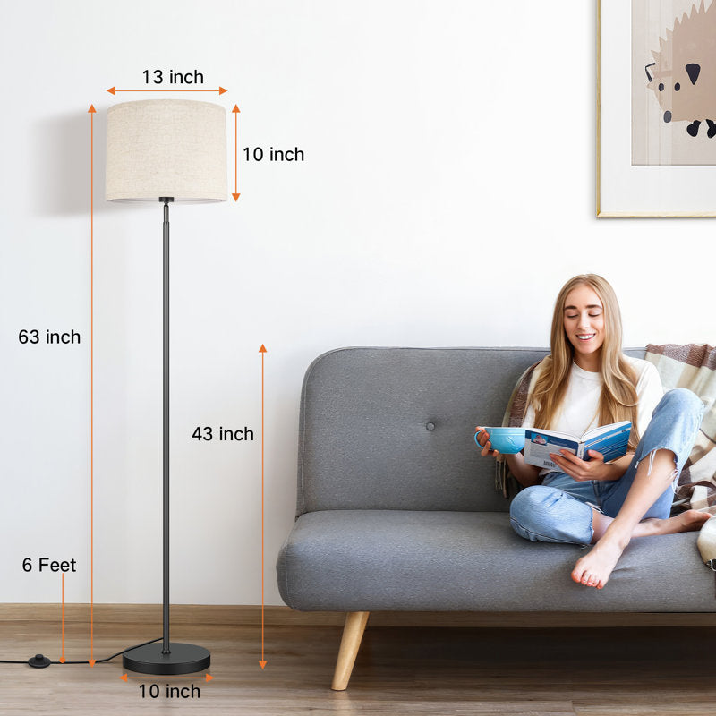 Alexxes 63'' Traditional Floor Lamp with Remote Control
