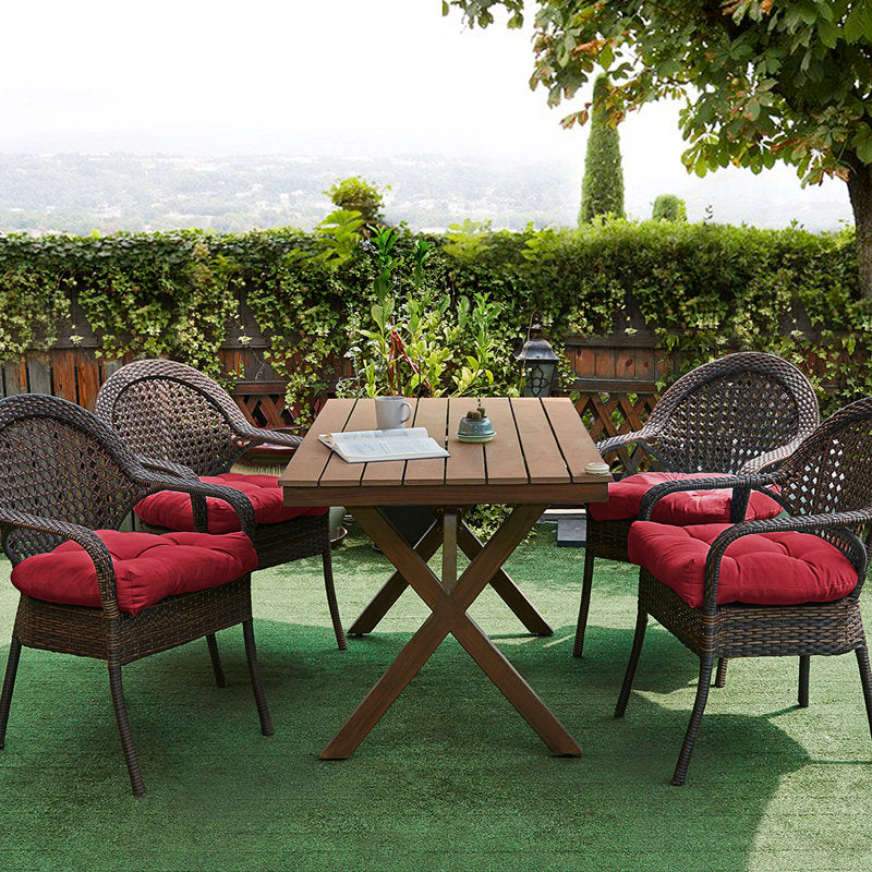Coussins de terrasse épais de qualité supérieure, capitonnés, 19 x 19 x 4 pouces, solides, pour chaises d'extérieur, paquet de 4 (boîte ouverte)