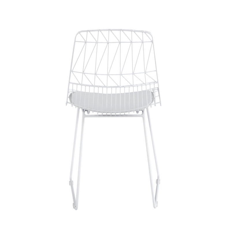 Chaise de salle à manger en métal avec coussin d'assise en cuir PU (lot de 2)