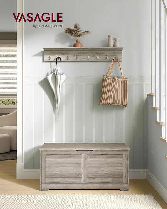 Banc de rangement VASAGLE Gris cendré - Style ferme 40 x 100 x 46 cm 
