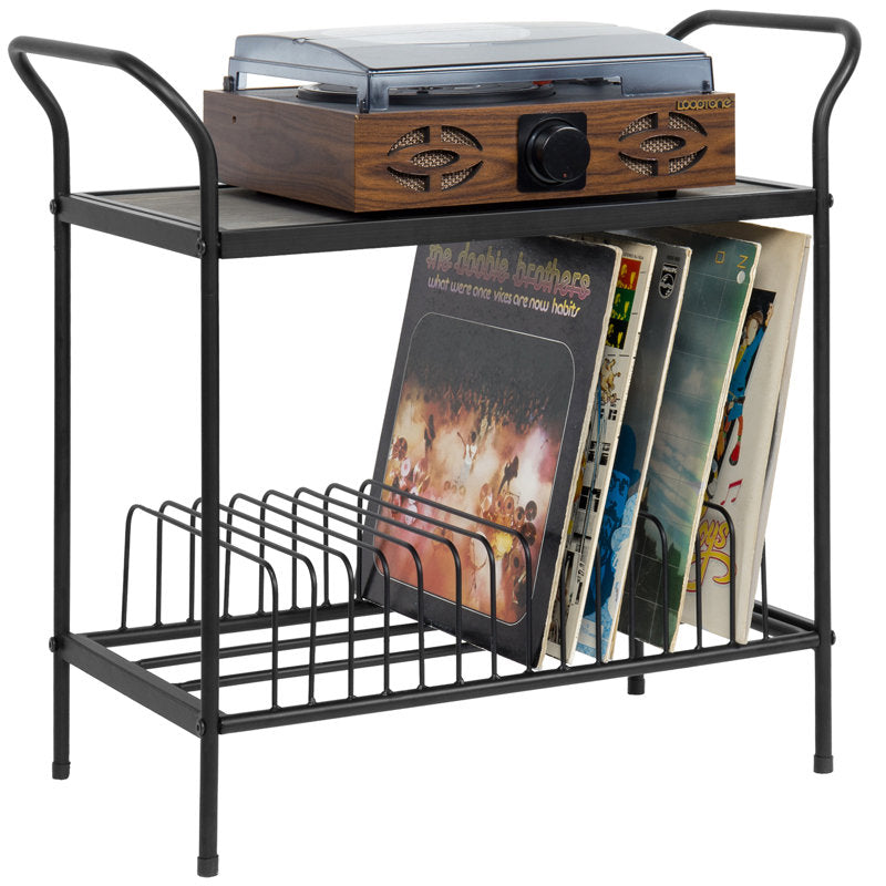 Meuble de rangement audio avec étagère pour disques vinyles