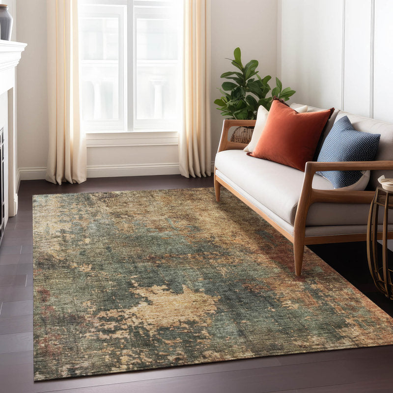 Machine Washable Indoor/Outdoor Cicel Sage Rug 10x14