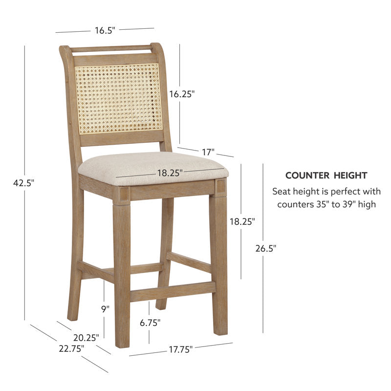 Breider Natural Cane Counter Stool