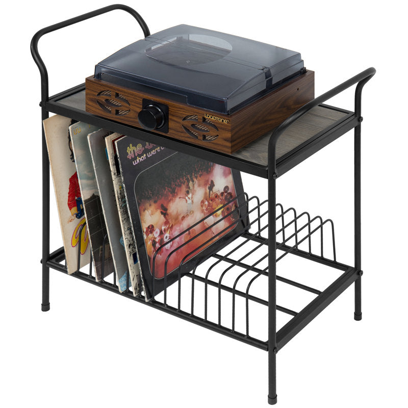 Meuble de rangement audio avec étagère pour disques vinyles
